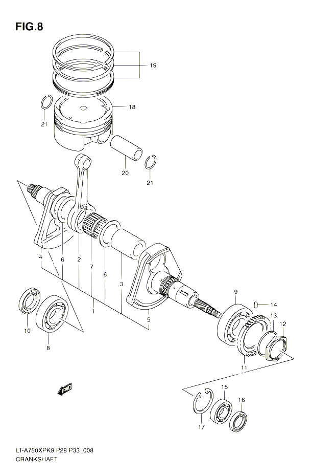VILEBREQUIN POUR SUZUKI KINGQUAD 750 2010 POUR SUZUKI KINGQUADLT A750XP L0 LT A750XPZ L0 