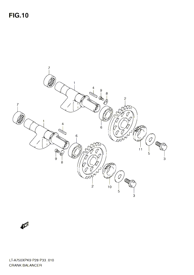 BALANCIER POUR SUZUKI KINGQUAD 750 2010 POUR SUZUKI KINGQUADLT A750XP L0 LT A750XPZ L0 