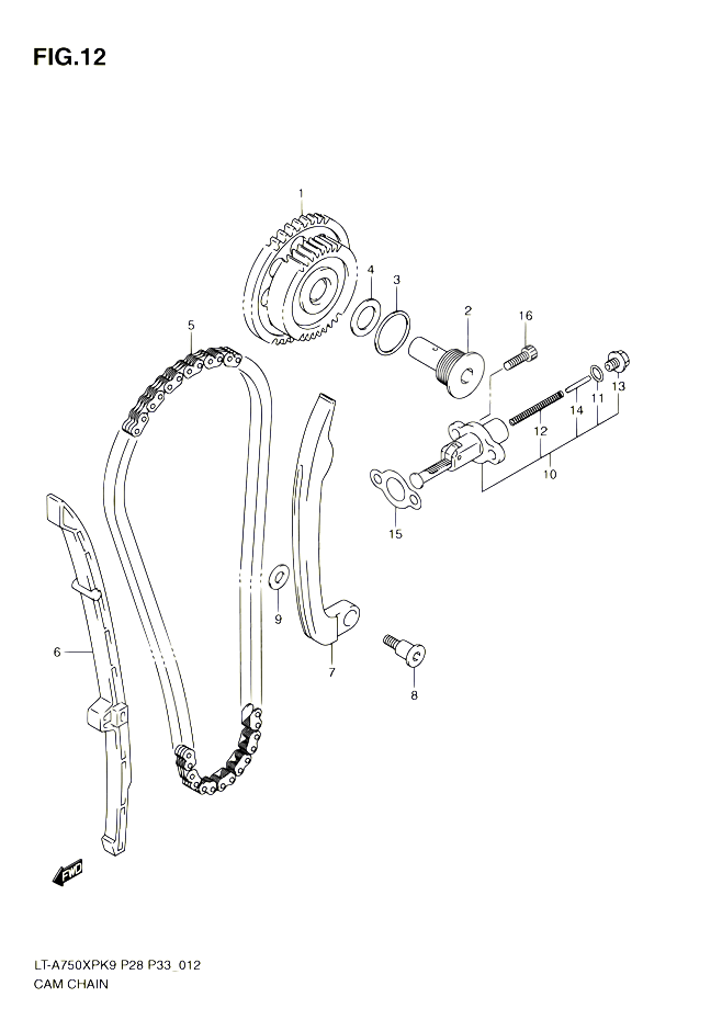 DISTRIBUTION POUR SUZUKI KINGQUAD 750 2010 POUR SUZUKI KINGQUADLT A750XP L0  LT A750XPZ L0 