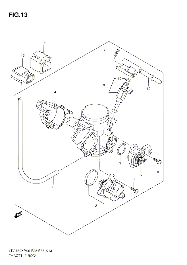 CORPS DE PAPILLON POUR SUZUKI KINGQUAD 750 2010 POUR SUZUKI KINGQUADLT A750XP L0 LT A750XPZ L0 