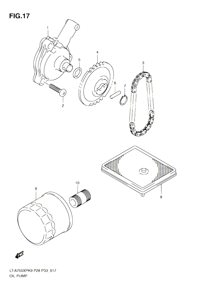 POMPE A HUILE POUR SUZUKI KINGQUAD 750 2010 POUR SUZUKI KINGQUADLT A750XP L0 LT A750XPZ L0 
