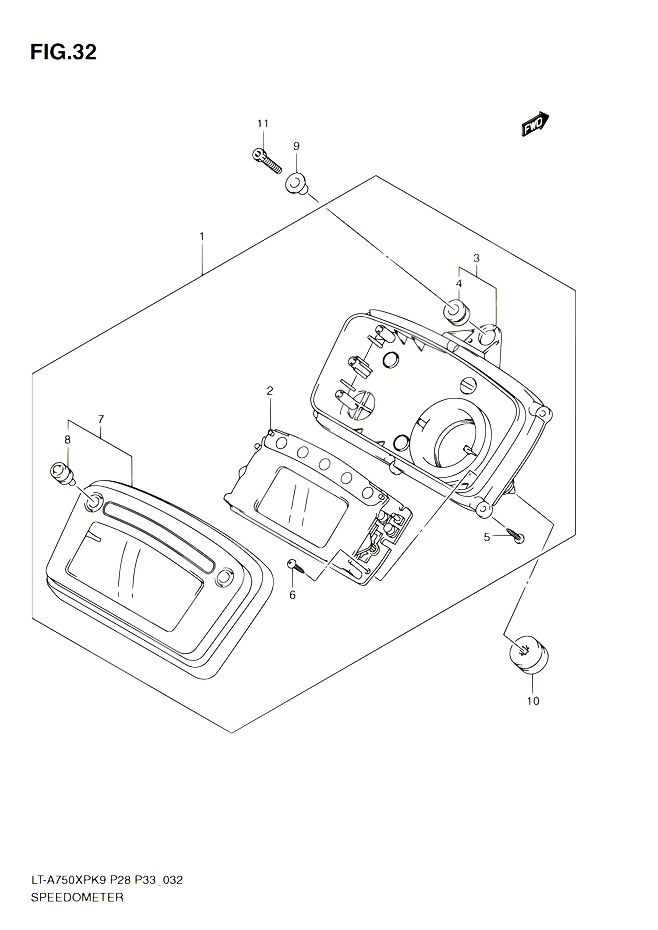 COMPTEUR POUR SUZUKI KINGQUAD 750 2010 POUR SUZUKI KINGQUADLT A750XP L0 LT A750XPZ L0 