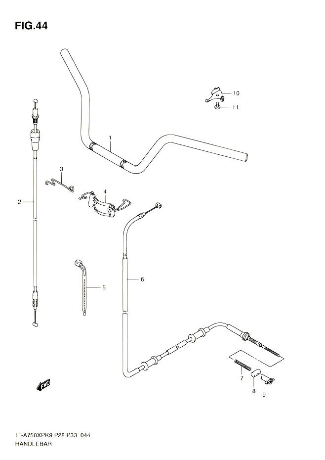 GUIDON POUR SUZUKI KINGQUAD 750 2010 POUR SUZUKI KINGQUADLT A750XP L0 LT A750XPZ L0 