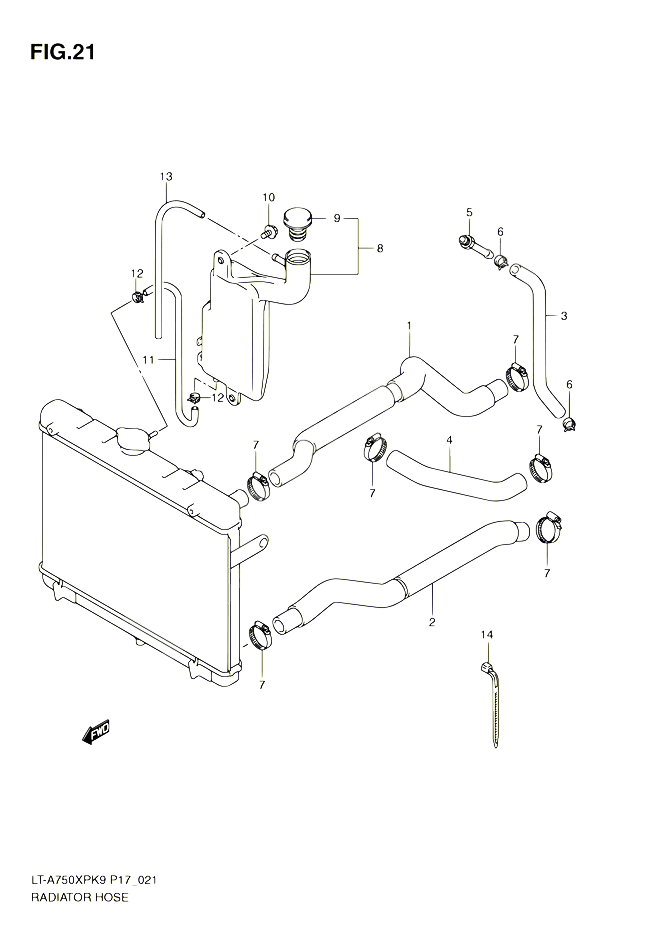 DURITE DE RADIATEUR POUR SUZUKI KINGQUAD 750 2010 POUR SUZUKI KINGQUADLT A750XP L0 