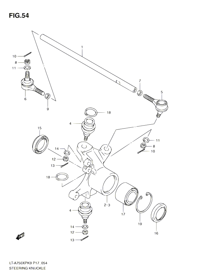 BIELLETTE DE DIRECTION MOYEU POUR SUZUKI KINGQUAD 750 2010 POUR SUZUKI KINGQUADLT A750XP L0 