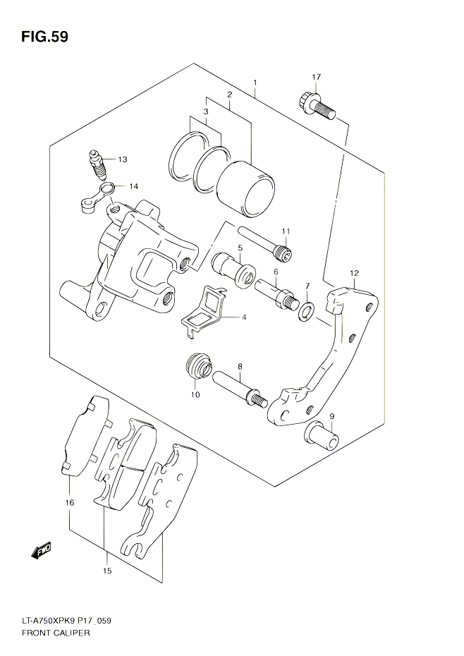 ETRIER DE FREIN AVANT POUR SUZUKI KINGQUAD 750 2010 POUR SUZUKI KINGQUADLT A750XP L0 