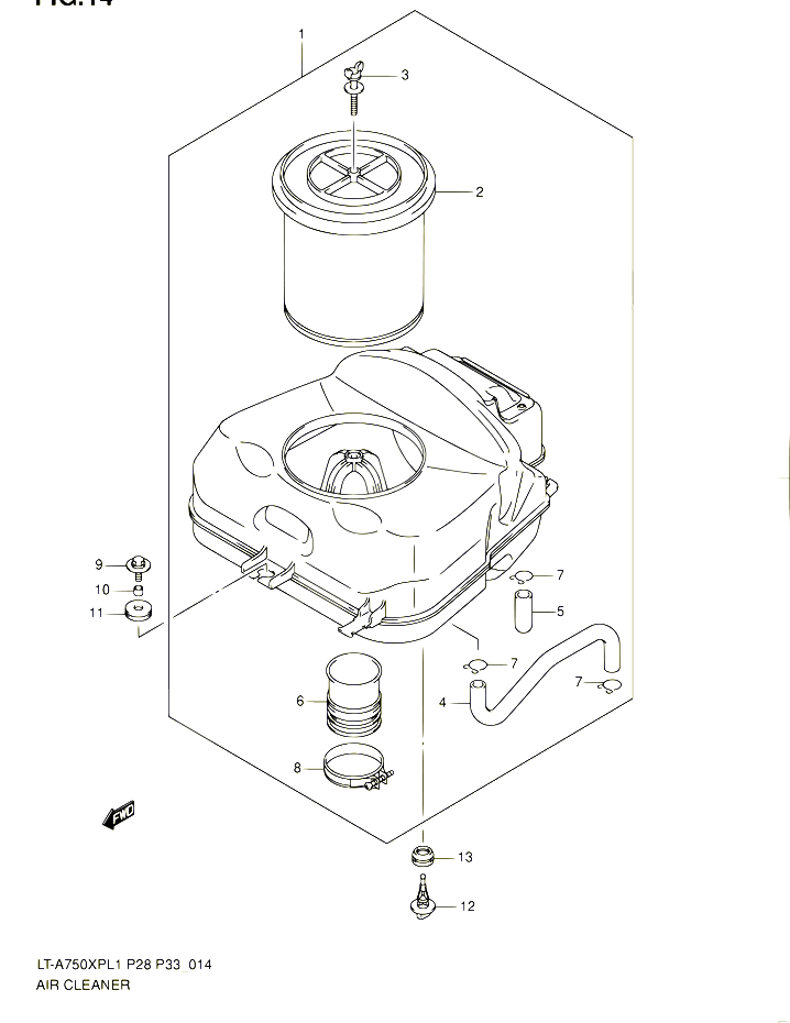 FILTRE A AIR POUR SUZUKI KINGQUAD 750 2011 POUR SUZUKI KINGQUADLT A750XP L1 LT A750XPZ L1 