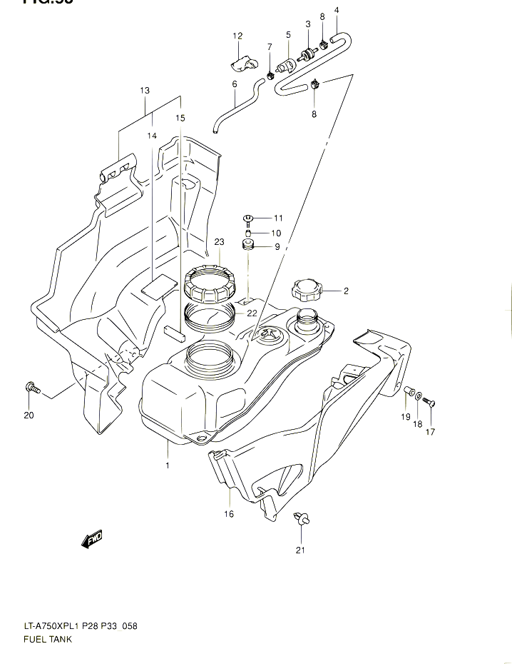 RESERVOIR DESSENCE POUR SUZUKI KINGQUAD 750 2011 POUR SUZUKI KINGQUADLT A750XP L1 LT A750XPZ L1 