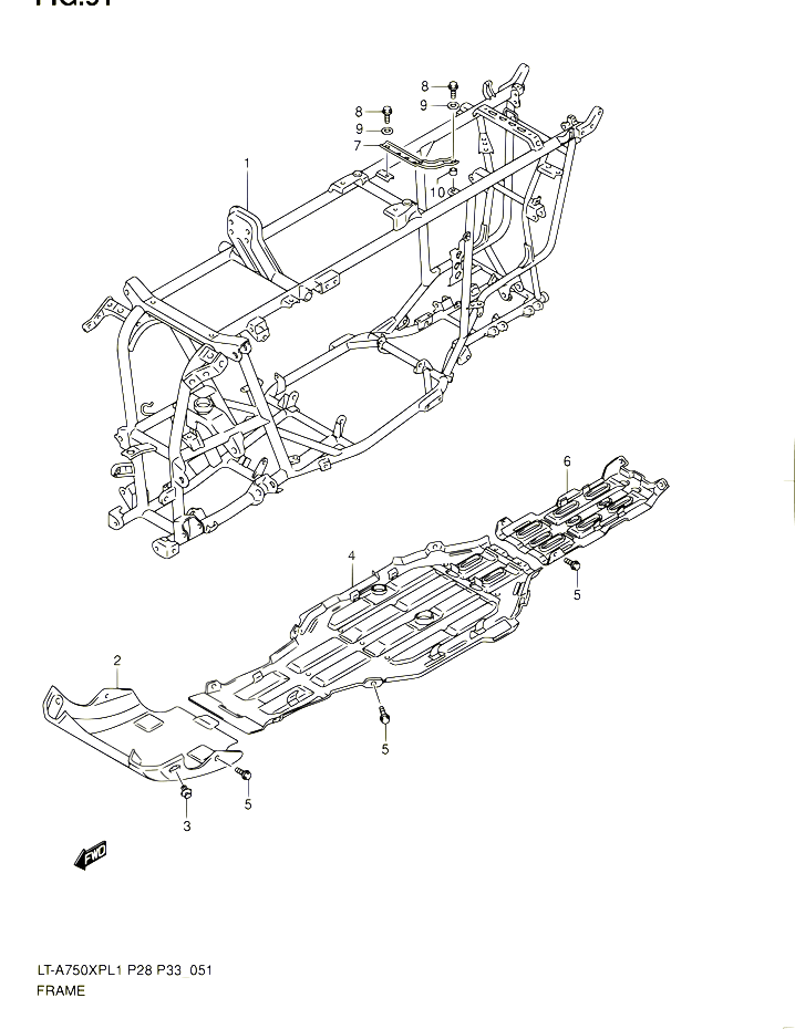 CADRE POUR SUZUKI KINGQUAD 750 2011 POUR SUZUKI KINGQUADLT A750XP L1 LT A750XPZ L1 