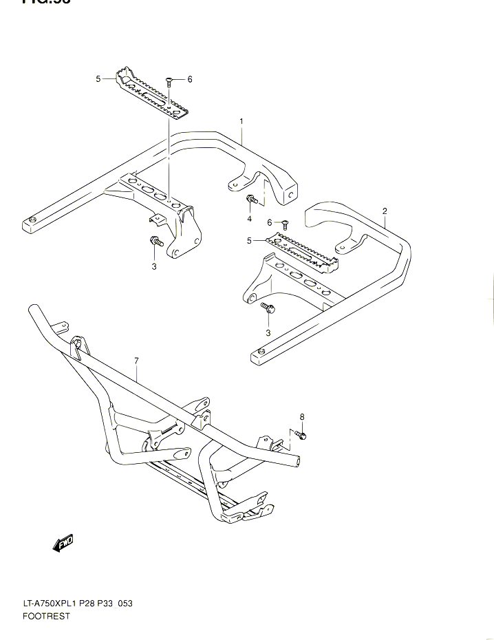 REPOSE PIED POUR SUZUKI KINGQUAD 750 2011 POUR SUZUKI KINGQUADLT A750XP L1 LT A750XPZ L1 