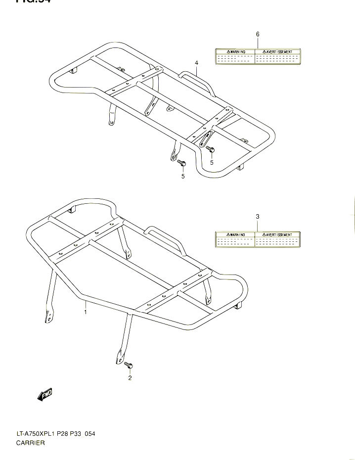 PORTE PAQUET LT A750XPL1 P28 POUR SUZUKI KINGQUAD 750 2011 POUR SUZUKI KINGQUADLT A750XP L1 LT A750XPZ L1 