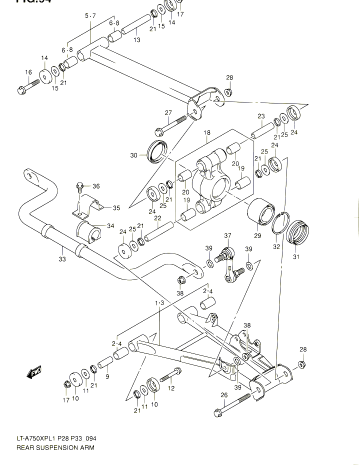 BRAS SUSPENSION ARRIERE POUR SUZUKI KINGQUAD 750 2011 POUR SUZUKI KINGQUADLT A750XP L1  LT A750XPZ L1 