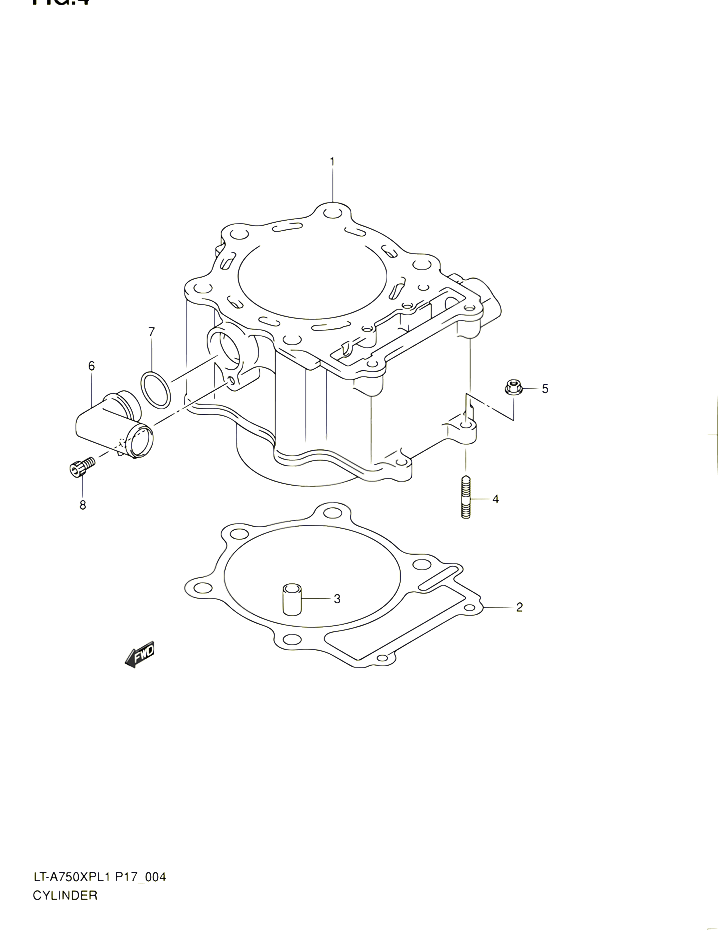 CYLINDRE POUR SUZUKI KINGQUAD 750 2011 POUR SUZUKI KINGQUADLT A750XP L1 
