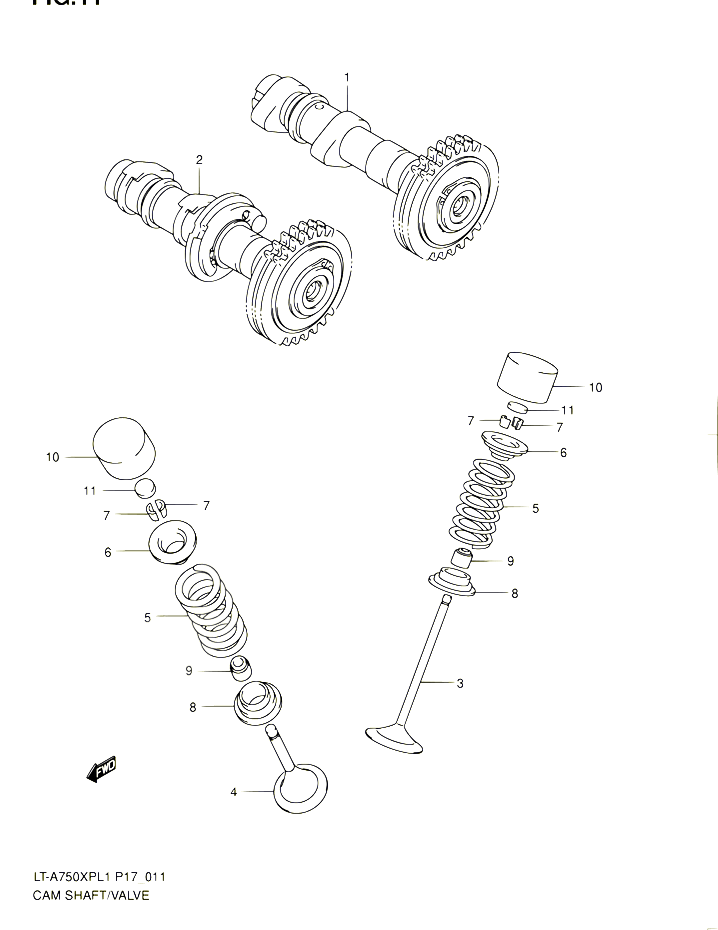 ARBRE A CAMES VALVE POUR SUZUKI KINGQUAD 750 2011 POUR SUZUKI KINGQUADLT A750XP L1 