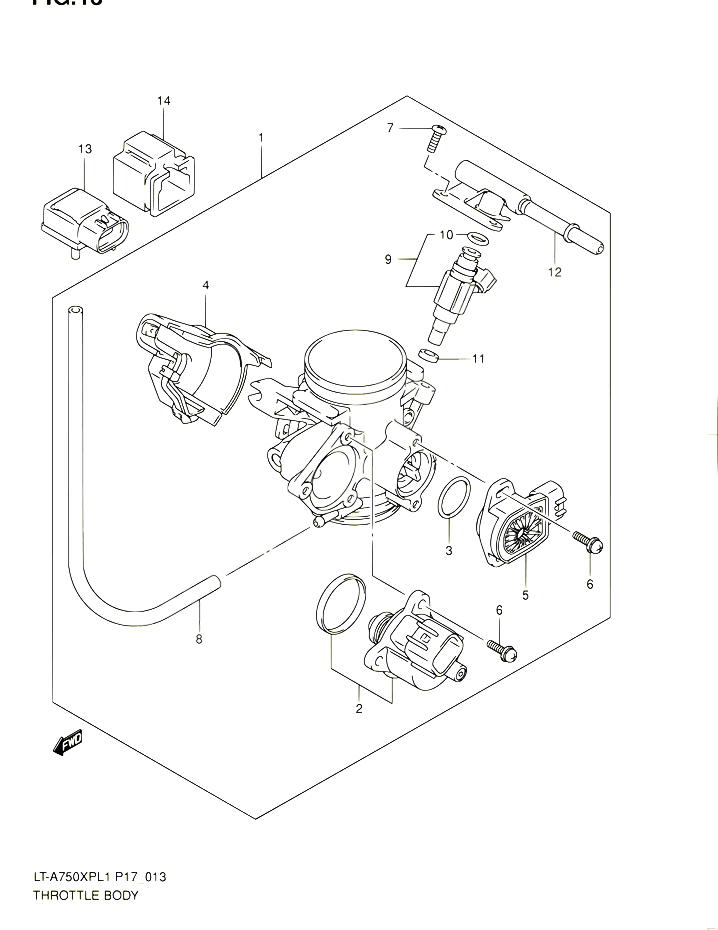 CORPS DE PAPILLON POUR SUZUKI KINGQUAD 750 2011 POUR SUZUKI KINGQUADLT A750XP L1 
