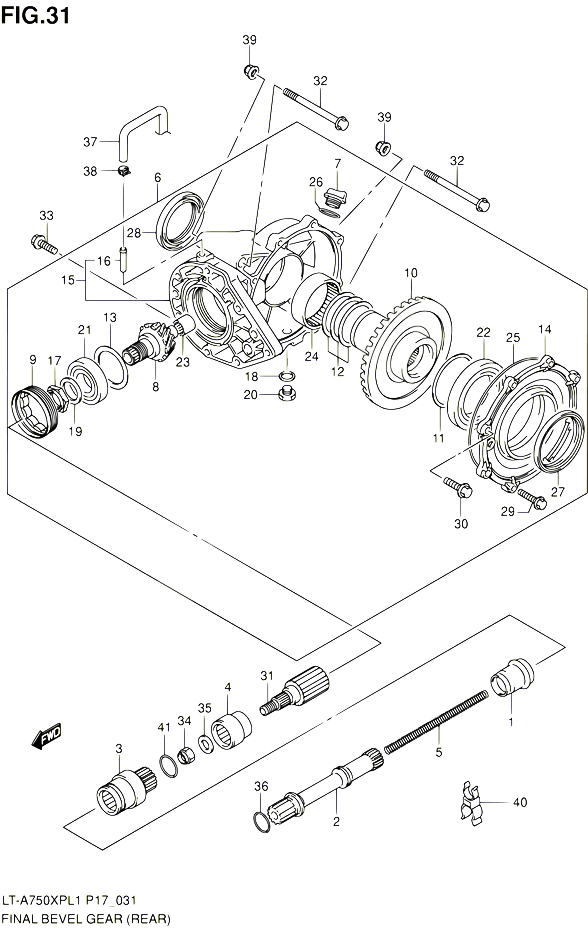 CARDAN COUPLE CONIQUE REAR POUR SUZUKI KINGQUAD 750 2011 POUR SUZUKI KINGQUADLT A750XP L1 