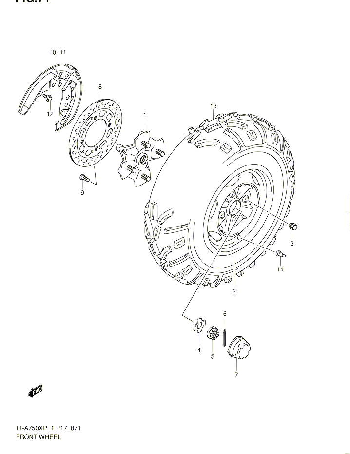 ROUE AVANT POUR SUZUKI KINGQUAD 750 2011 POUR SUZUKI KINGQUADLT A750XP L1 