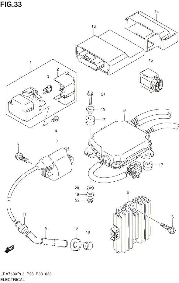 PARTIE ELECTRIQUE POUR SUZUKI KINGQUAD 750 2013 POUR SUZUKI KINGQUADLT A750XP L3  LT A750XPZ L3 