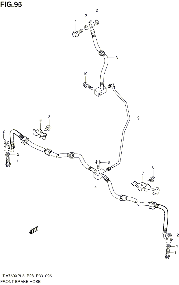 DURITE DE FREIN AVANT POUR SUZUKI KINGQUAD 750 2013 POUR SUZUKI KINGQUADLT A750XP L3 LT A750XPZ L3 