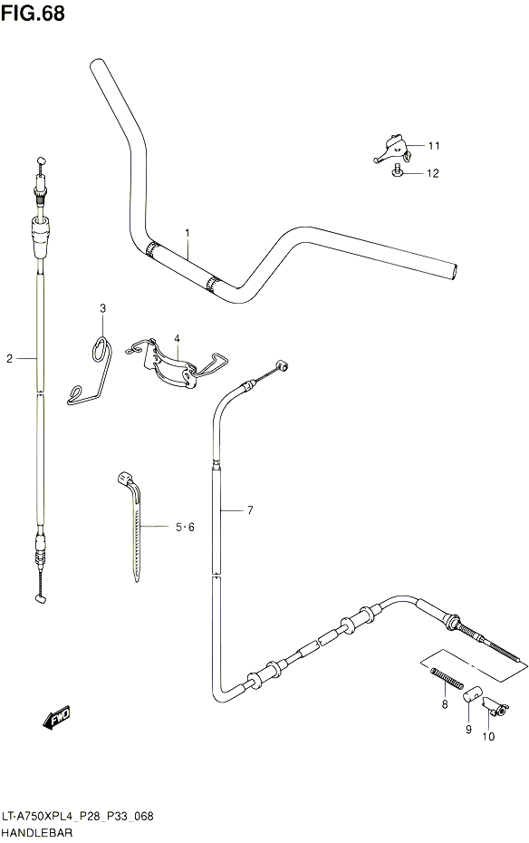 GUIDON POUR SUZUKI KINGQUAD 750 2014 POUR SUZUKI KINGQUADLT A750XP L4  LT A750XPZ L4 