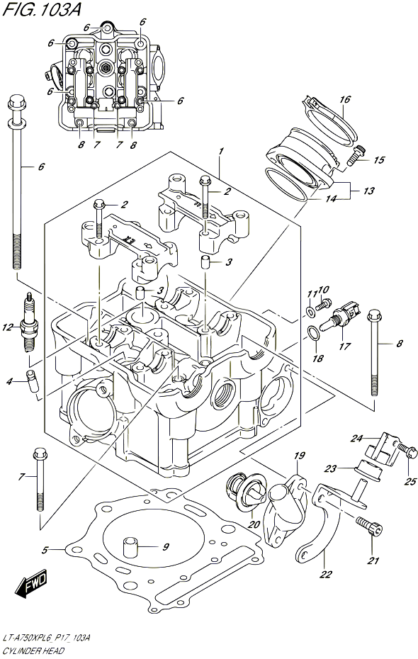 CULASSE POUR SUZUKI KINGQUAD 750 2016 POUR SUZUKI KINGQUADLT A750XP L6 LT A750XPZ L6 