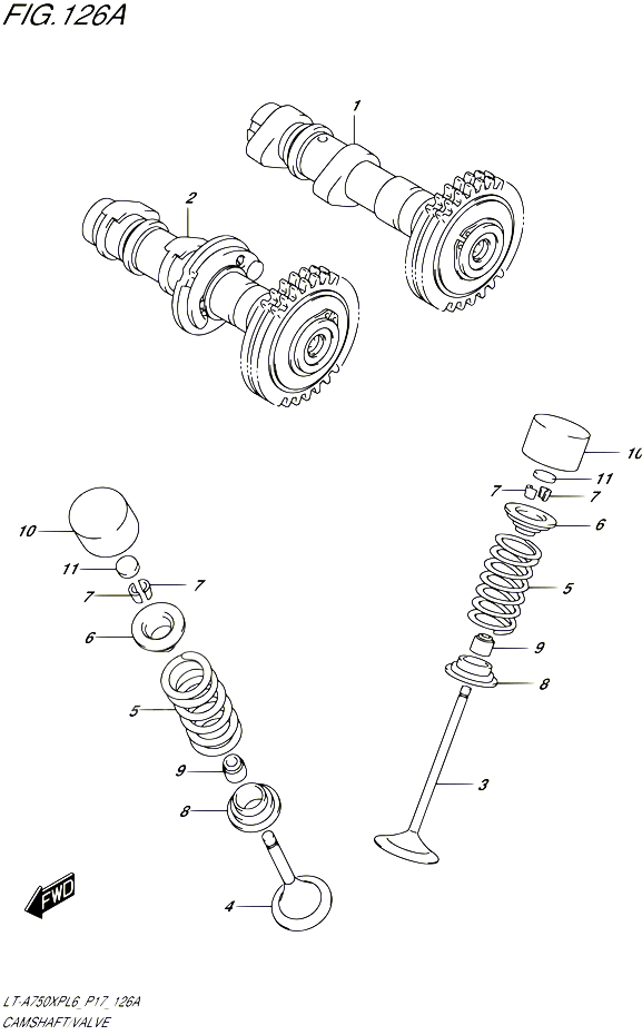 ARBRE A CAMES VALVE POUR SUZUKI KINGQUAD 750 2016 POUR SUZUKI KINGQUADLT A750XP L6 LT A750XPZ L6 