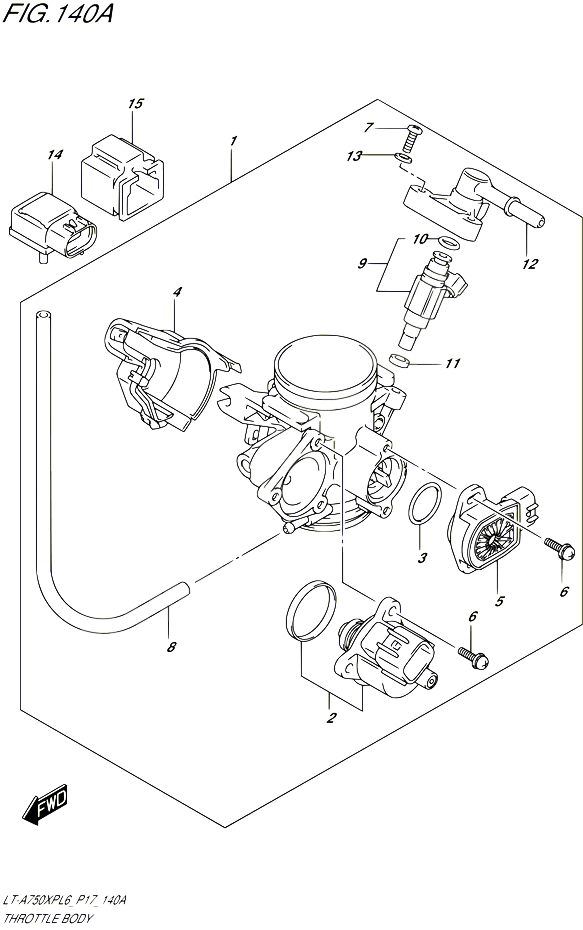 CORPS DE PAPILLON POUR SUZUKI KINGQUAD 750 2016 POUR SUZUKI KINGQUADLT A750XP L6 LT A750XPZ L6 