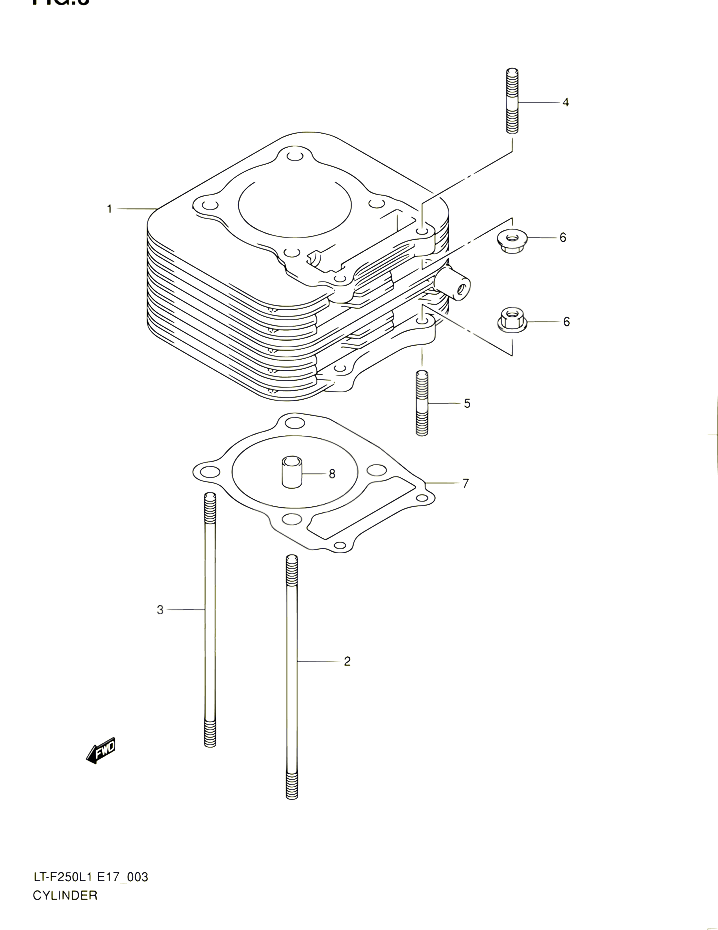 CYLINDRE POUR SUZUKI OZARK 250 2011 POUR SUZUKI OZARKLT F250 L1 