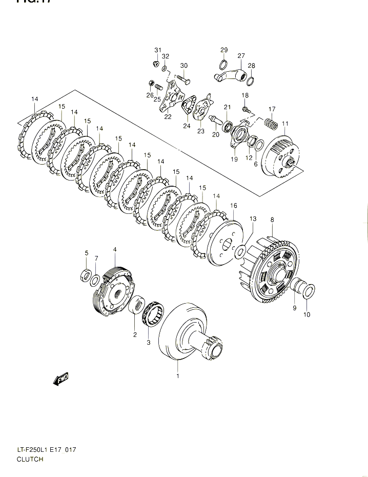 EMBRAYAGE POUR SUZUKI OZARK 250 2011 POUR SUZUKI OZARKLT F250 L1 