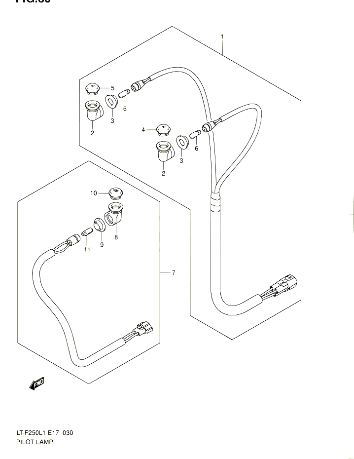 ENSEMBLE TEMOINS LT F250L1 E17 POUR SUZUKI OZARK 250 2011 POUR SUZUKI OZARKLT F250 L1 