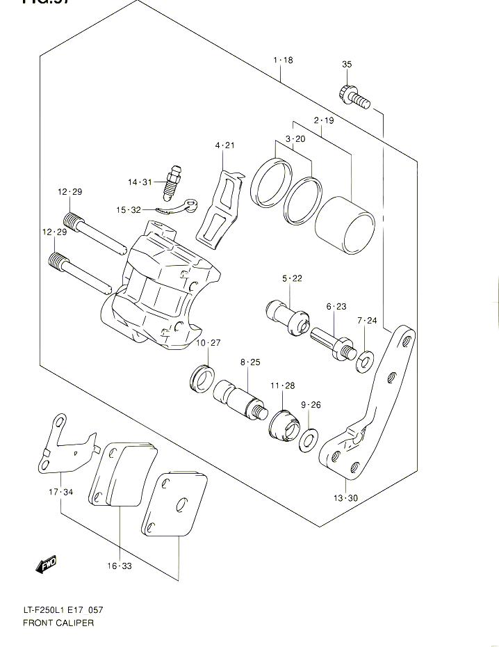 ETRIER DE FREIN AVANT POUR SUZUKI OZARK 250 2011 POUR SUZUKI OZARKLT F250 L1 