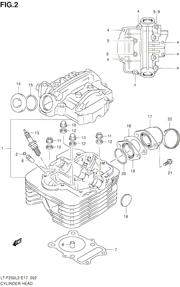CULASSE POUR SUZUKI OZARK 250 2012 POUR SUZUKI OZARKLT F250 L2 