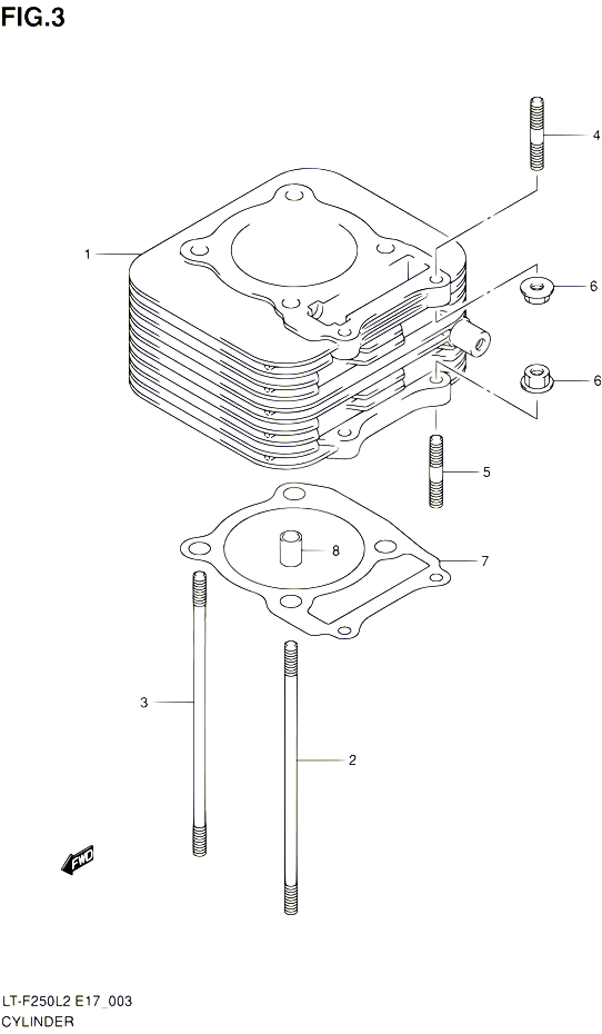 CYLINDRE POUR SUZUKI OZARK 250 2012 POUR SUZUKI OZARKLT F250 L2 