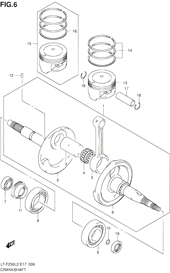 VILEBREQUIN POUR SUZUKI OZARK 250 2012 POUR SUZUKI OZARKLT F250 L2 