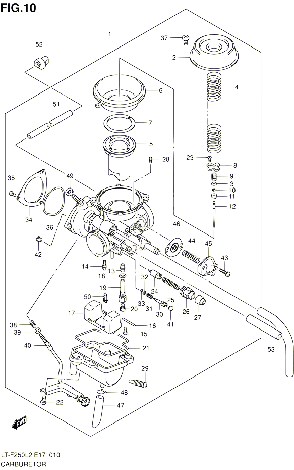 CARBURATEUR LT F250L2 E24 POUR SUZUKI OZARK 250 2012 POUR SUZUKI OZARKLT F250 L2 