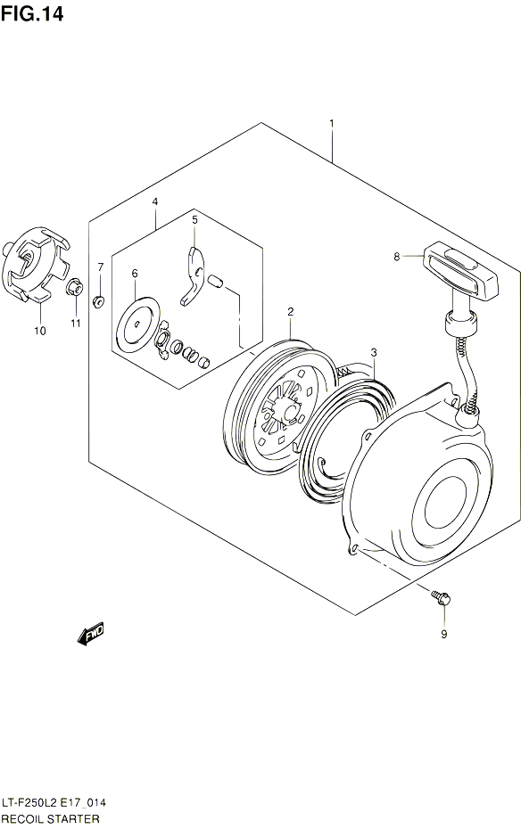LANCEUR POUR SUZUKI OZARK 250 2012 POUR SUZUKI OZARKLT F250 L2 