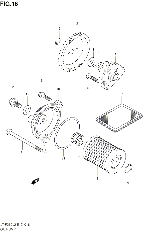 POMPE A HUILE POUR SUZUKI OZARK 250 2012 POUR SUZUKI OZARKLT F250 L2 
