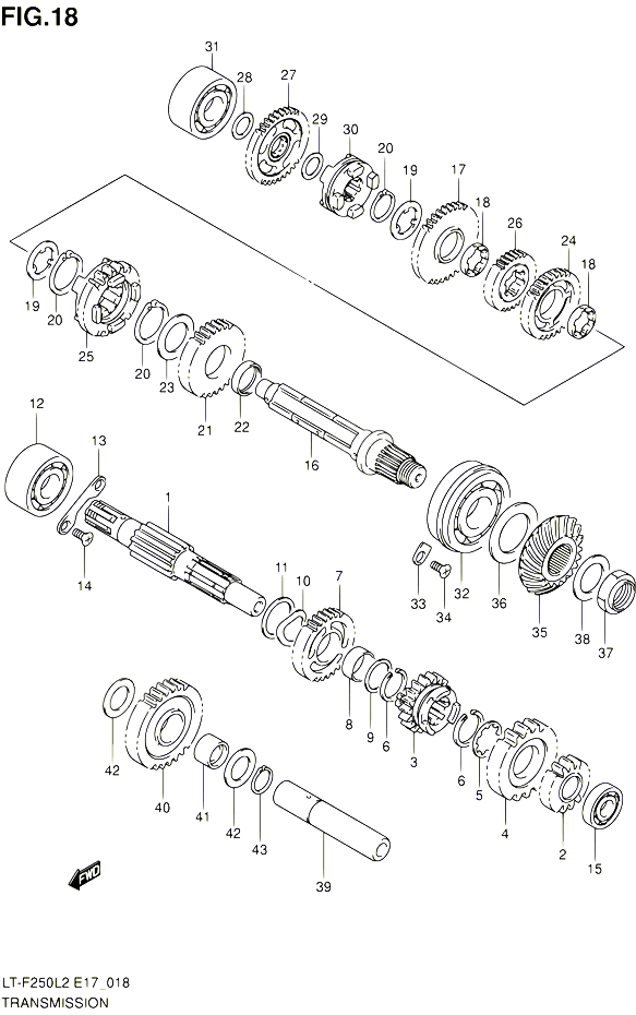 TRANSMISSION POUR SUZUKI OZARK 250 2012 POUR SUZUKI OZARKLT F250 L2 