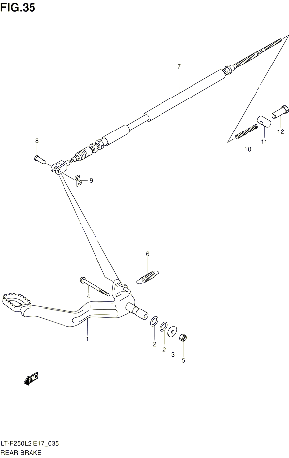 FREIN ARRIERE POUR SUZUKI OZARK 250 2012 POUR SUZUKI OZARKLT F250 L2 