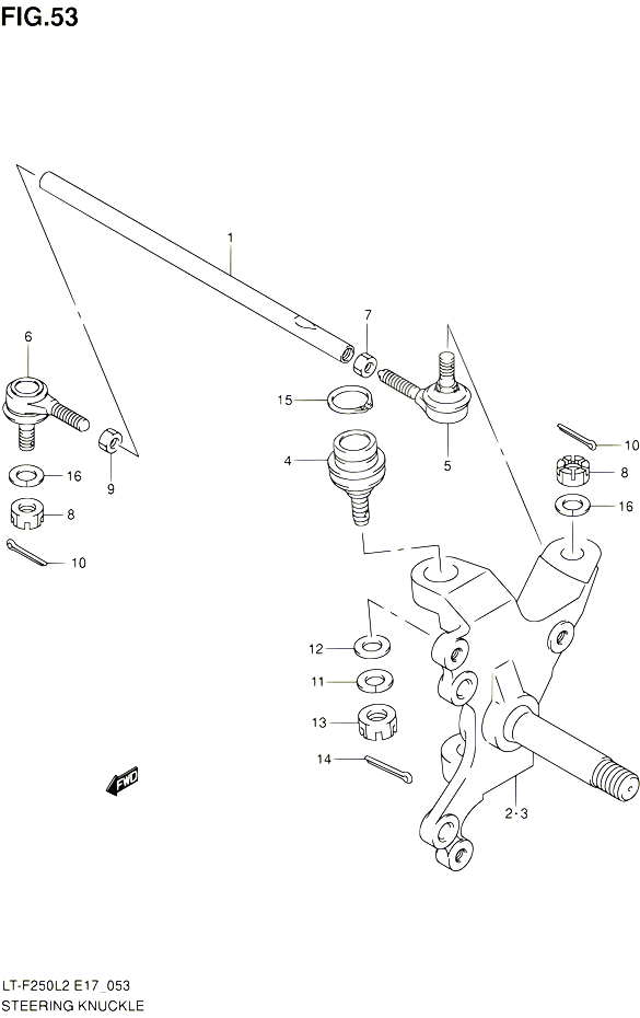 BIELLETTE DE DIRECTION MOYEU POUR SUZUKI OZARK 250 2012 POUR SUZUKI OZARKLT F250 L2 