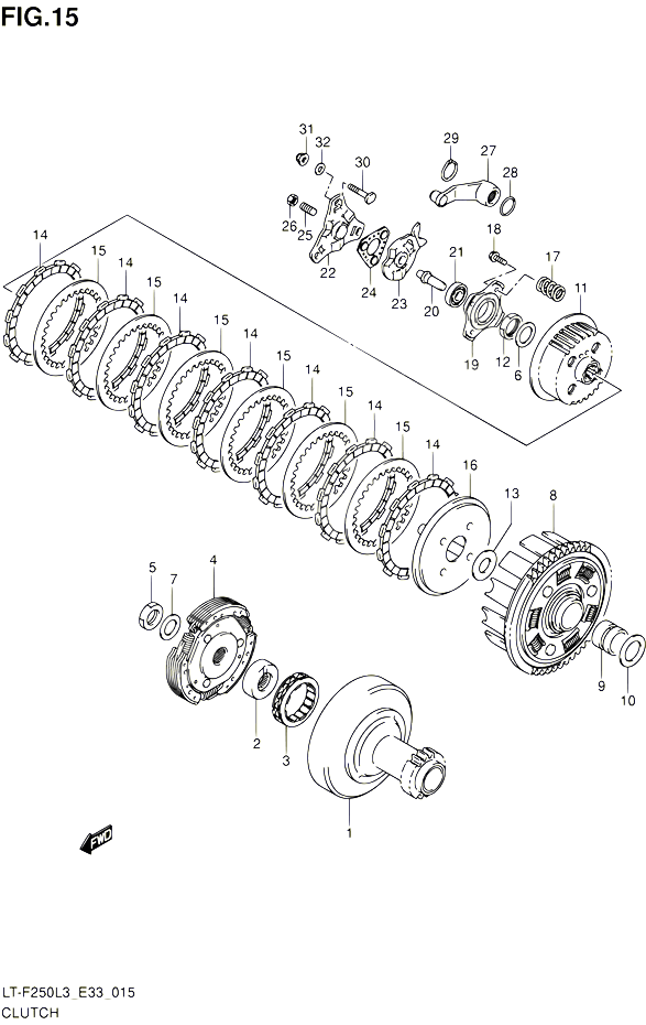 EMBRAYAGE POUR SUZUKI OZARK 250 2013 POUR SUZUKI OZARKLT F250 L3 