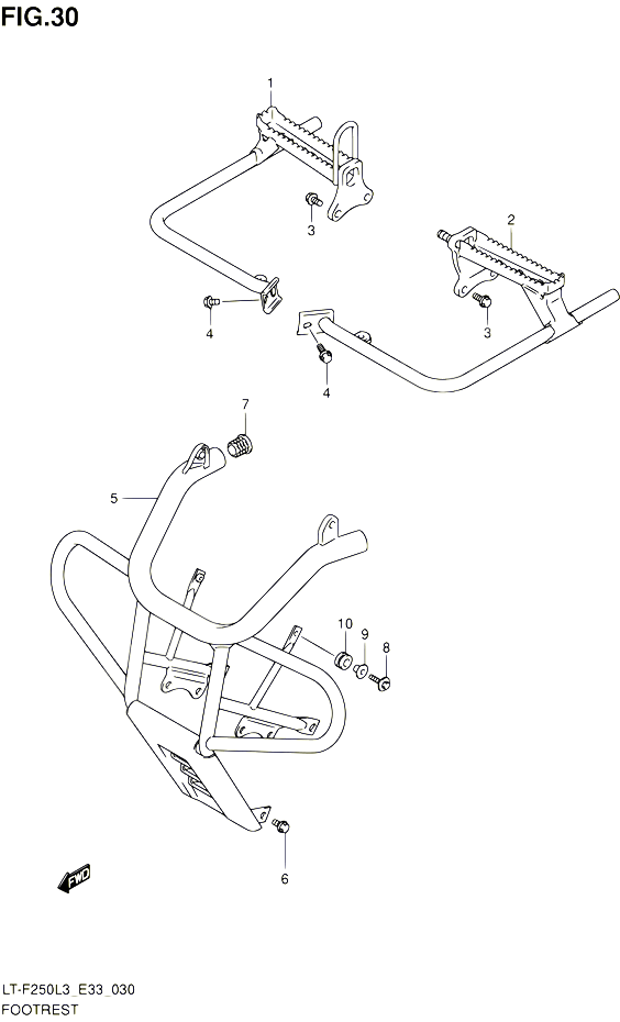 REPOSE PIED POUR SUZUKI OZARK 250 2013 POUR SUZUKI OZARKLT F250 L3 