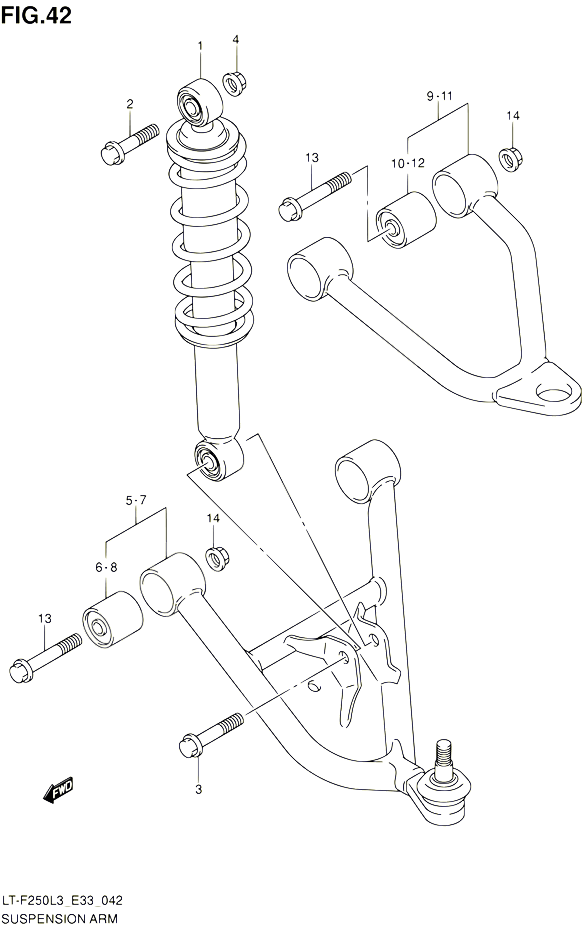 AMORTISSEUR TRIANGLES POUR SUZUKI OZARK 250 2013 POUR SUZUKI OZARKLT F250 L3 