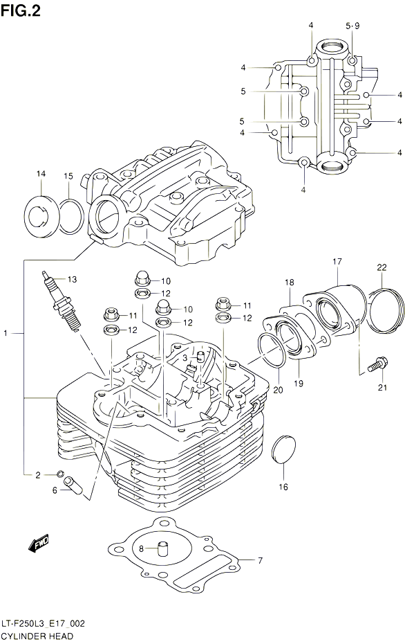 CULASSE POUR SUZUKI OZARK 250 2013 POUR SUZUKI OZARKLT F250 L3 