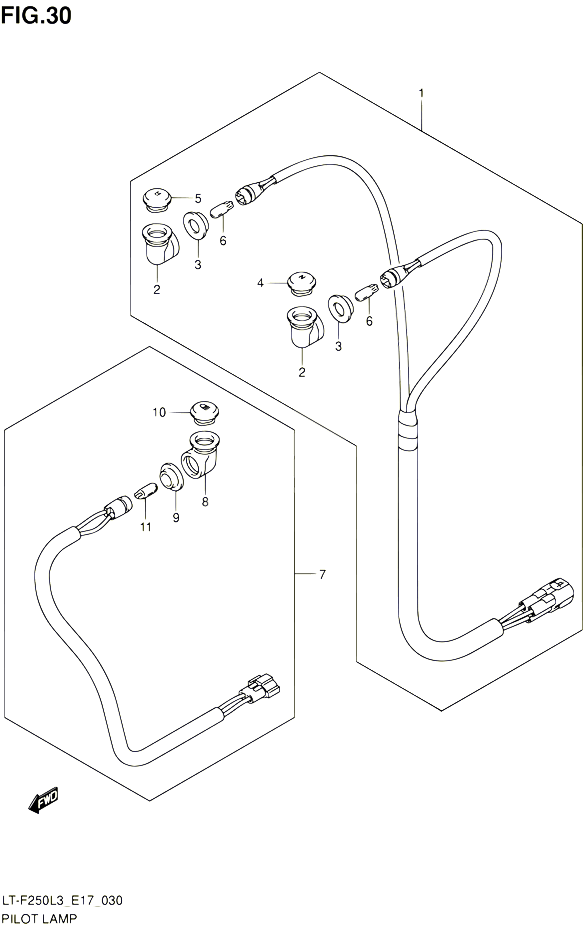 ENSEMBLE TEMOINS LT F250L3 E17 POUR SUZUKI OZARK 250 2013 POUR SUZUKI OZARKLT F250 L3 