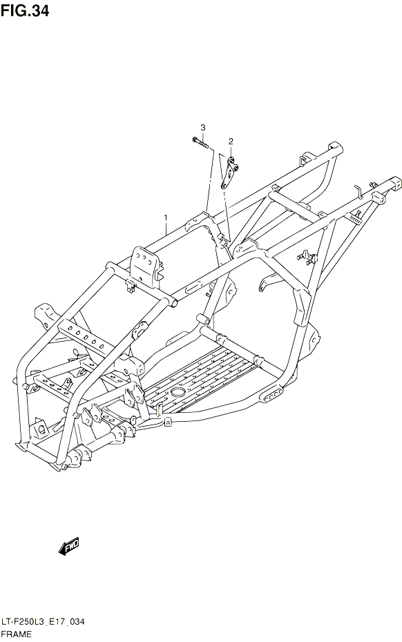 CADRE POUR SUZUKI OZARK 250 2013 POUR SUZUKI OZARKLT F250 L3 
