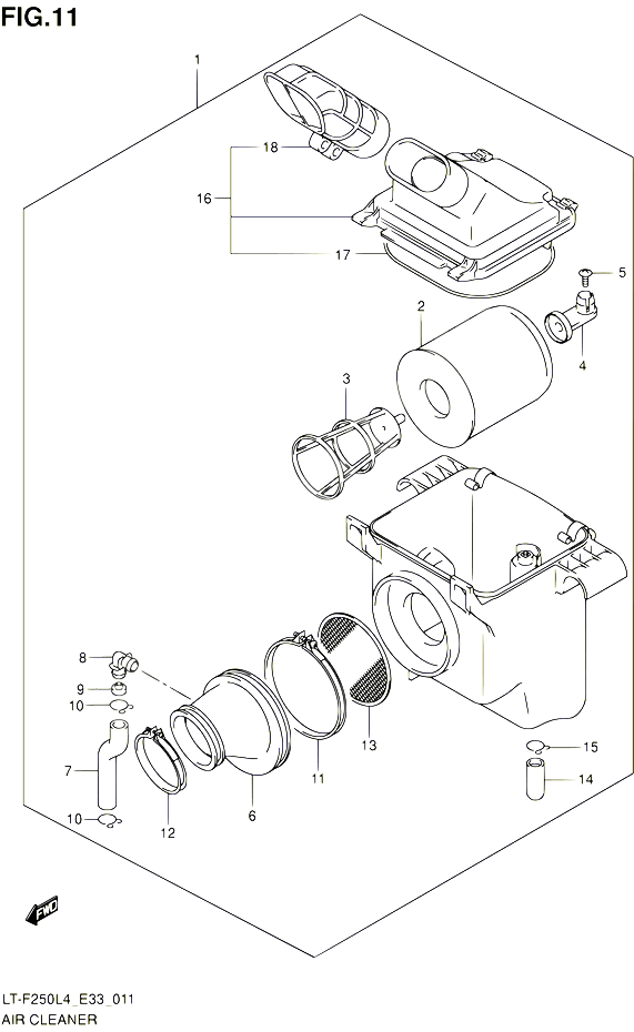FILTRE A AIR POUR SUZUKI OZARK 250 1992 POUR SUZUKI OZARKLT F250 L4 