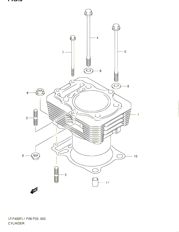 CYLINDRE POUR SUZUKI KINGQUAD 400 2011 POUR SUZUKI KINGQUADLT F400F L1 LT F400FZ L1 