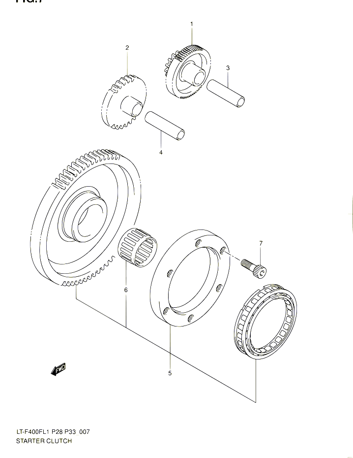 ROUE LIBRE DE DEMARREUR POUR SUZUKI KINGQUAD 400 2011 POUR SUZUKI KINGQUADLT F400F L1 LT F400FZ L1 