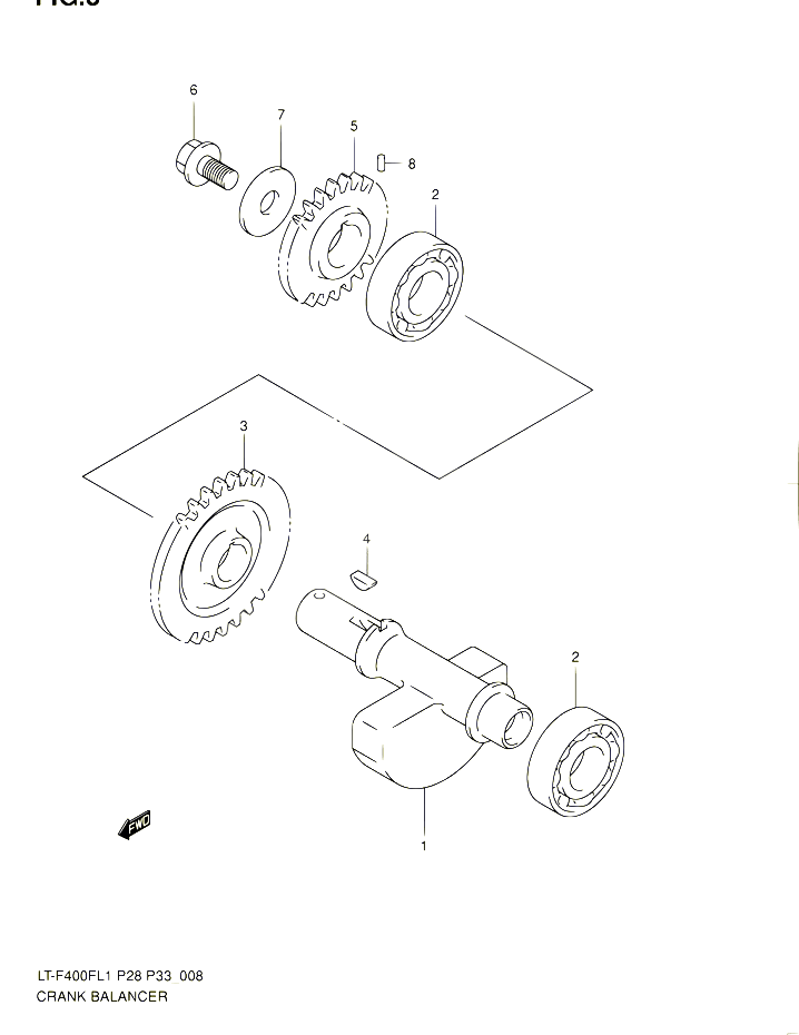 BALANCIER POUR SUZUKI KINGQUAD 400 2011 POUR SUZUKI KINGQUADLT F400F L1 LT F400FZ L1 